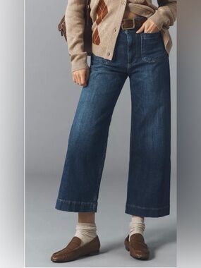 Anthopologie Maeve Colette high-rise Wide Leg Women’s Jeans Dark Blue size 31